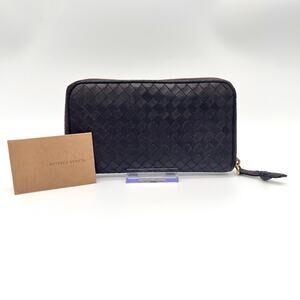 BOTTEGA VENETA Intrecciato Woven Leather wallet brown